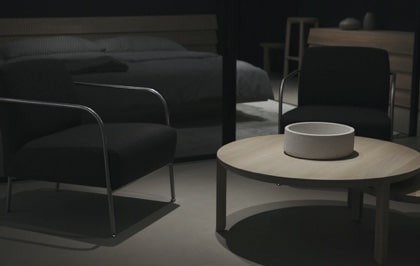 furniture in a dark room